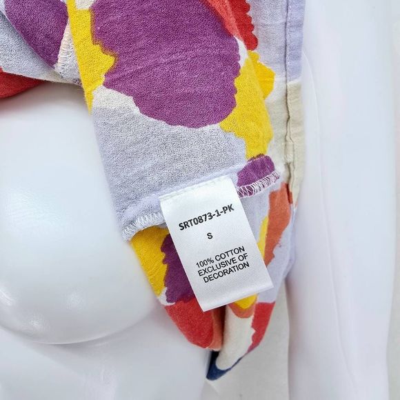 THML Multicolor Brushstroke Sleeveless Peasant Blouse S - Picture 5 of 6